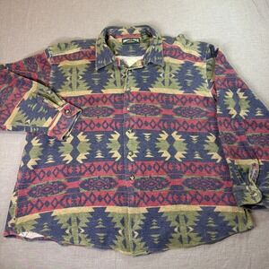American Eagle Flannel Shirt L Southwest Aztec Button Down Western Wear Ranch
